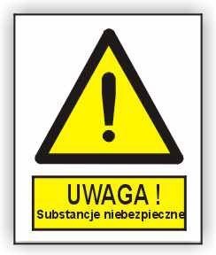 Znak Uwaga Substancje niebezpieczne 225x275 PB