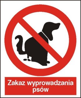 Znak Zakaz wprowadzania psów 225x275 PB