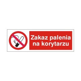 Znak 19 Zakaz palenia na korytarzu 100x300 PB