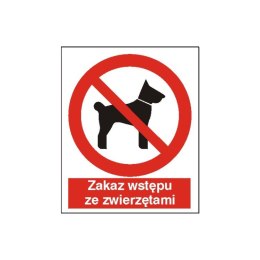 Znak Zakaz wstępu ze zwierzętami 225x275 PB